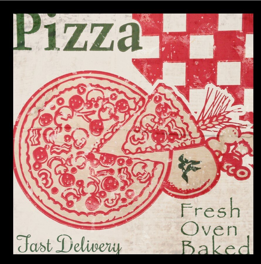 Buy Art for Less 'Pizza Box' Framed Vintage Advertisement, White