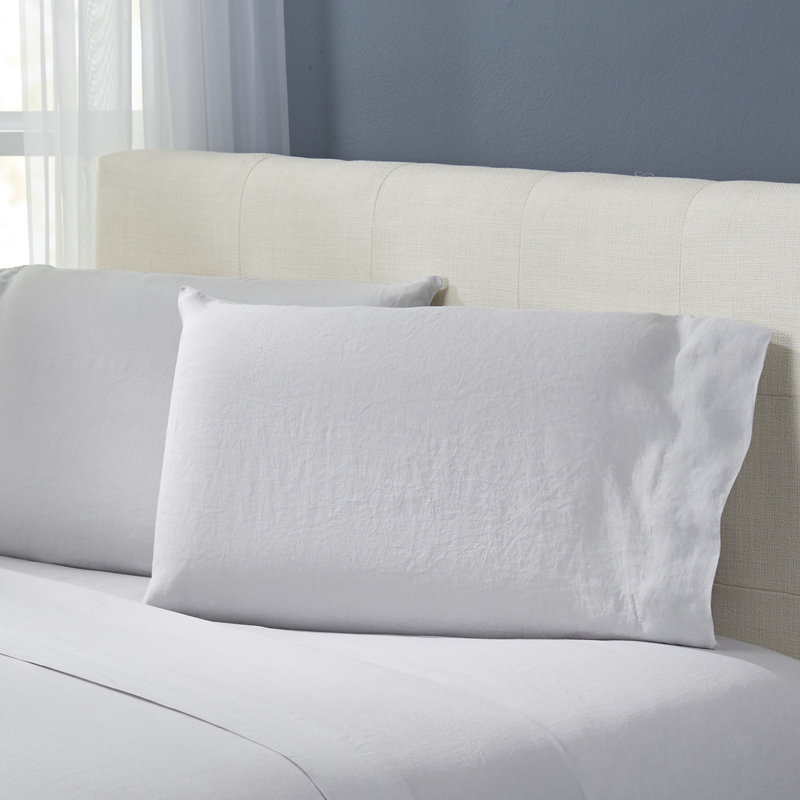 Frazier Washed Linen Pillowcase, Silver