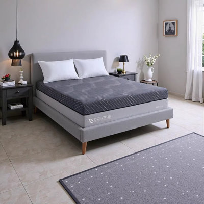 MOON KING 12 Inch Hybrid Mattress - King Size, Gray - Pocket Spring & Memory Foam for Pressure Relief, Compressed & Rolled in a Box