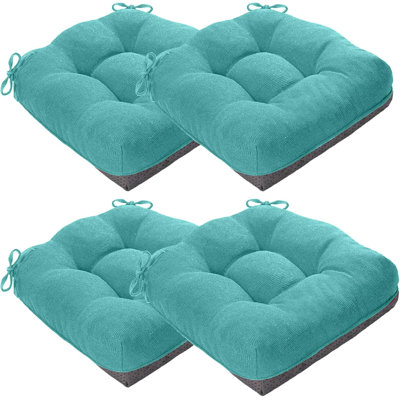 Ensemble de 4 coussins de chaise de salle à manger vert turquoise