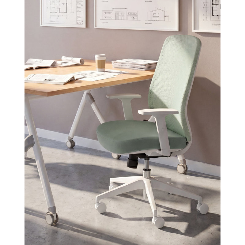 Beliani ZELAR Fabric Office Chair, Green, White