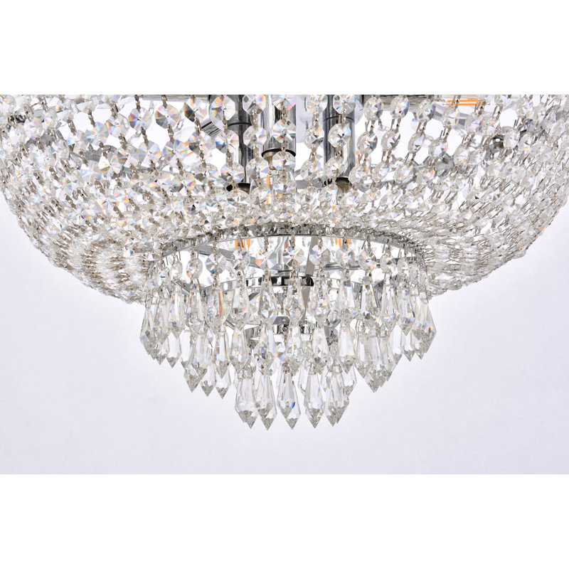 Lustre en chrome 12 lumières Elegant Lighting Century, 20 po / chrome / taille royale