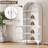 73.6" Arched Metal Storage Display Cabinet, Curio Cabinet with Adjustable Shelves and Glass Doors-1693226384