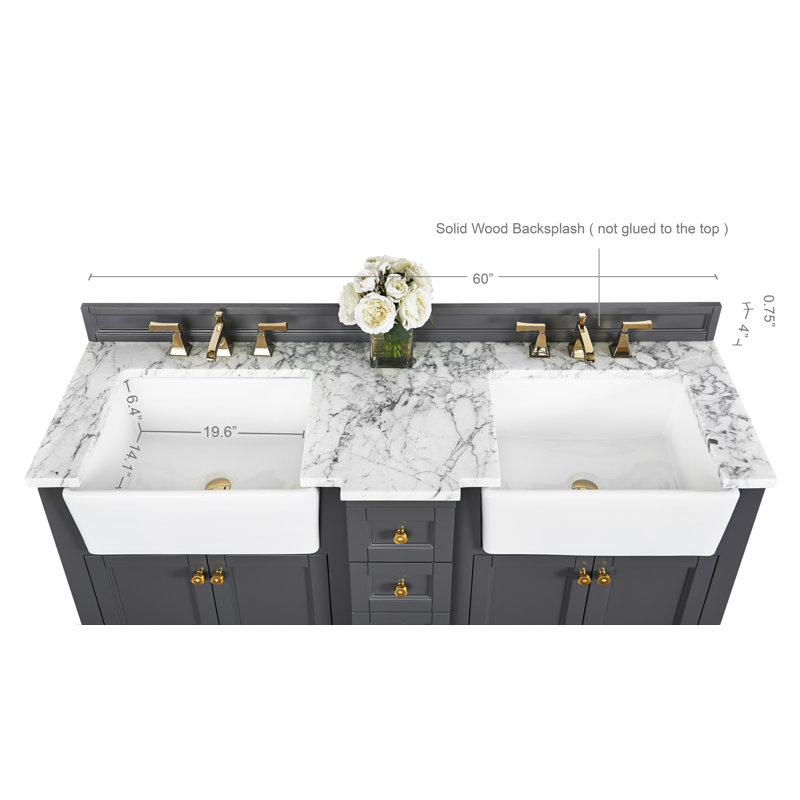 Adeline 60'' W Double Vanity, Sapphire Gray