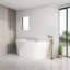 Baignoire autoportante en acrylique 59 po. X 29,5 po., Baignoire de trempage autoportante, Drain chromé Toe-tap-102403338