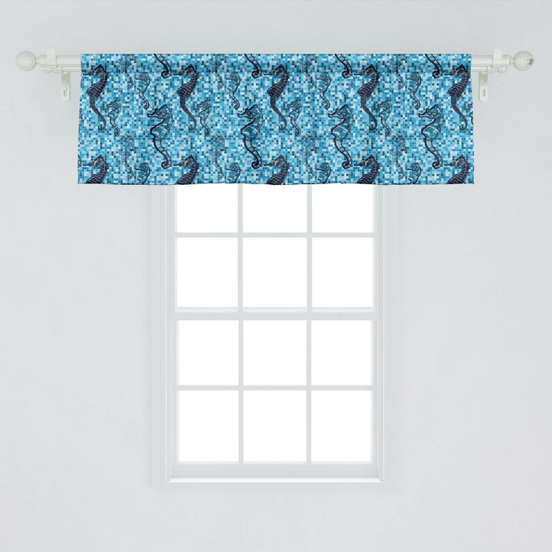 Ensemble de 2 cantonnières Ambesonne Sealife, bleu marine, turquoise, L 54 po x L 12 po 