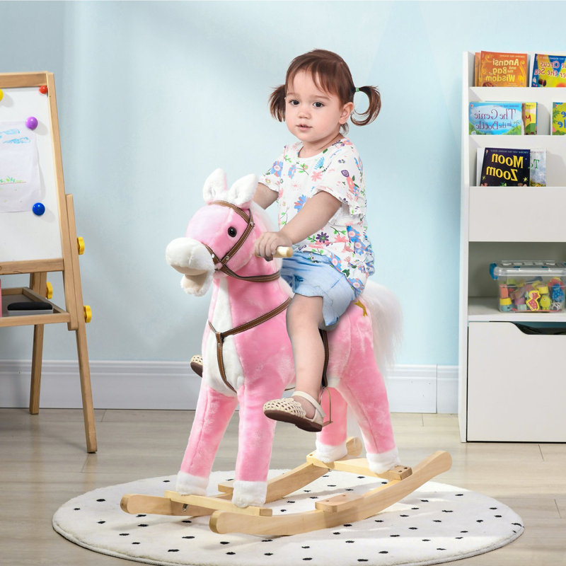 Cheval à bascule avec son, cheval à cheval avec selle, fauteuil à bascule pour tout-petit, cadeau pour 3 à 8 ans