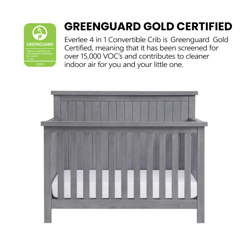 Graystone Solid Wood 4-in-1 Convertible Crib