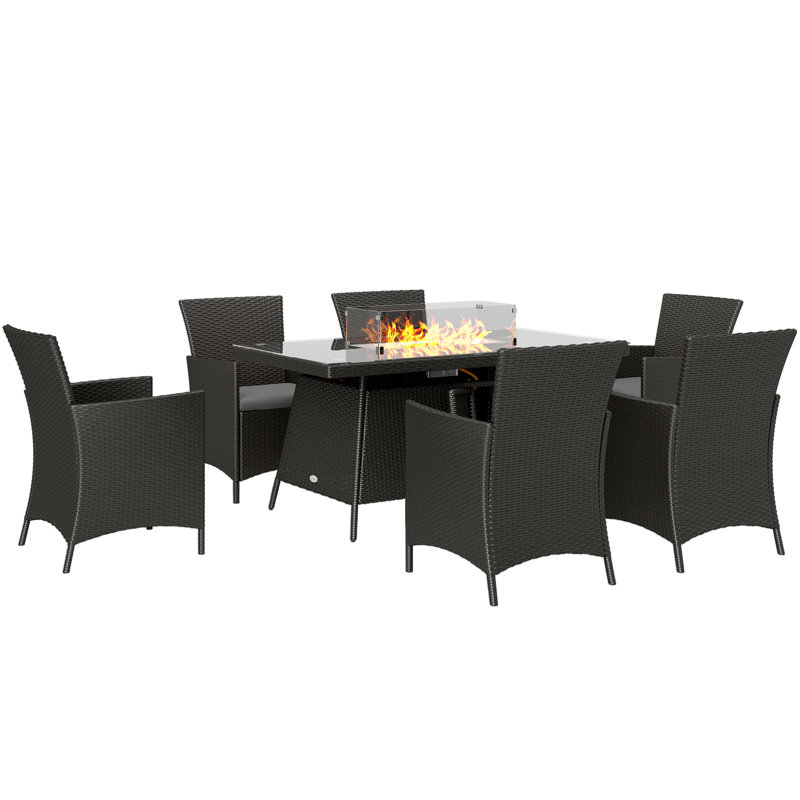 6 - Person Patio Dining Set with Rectangular Table , Cushions Included