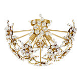 Esteracae 3 Light 18in x 11in Semi-Flush Mount in Heirloom Gold with Clear Radiance Crystals