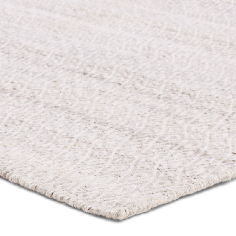 Schwandt Imogen Handmade Outdoor Trellis Gray/White Area Rug, Rectangle 6' x 9'
