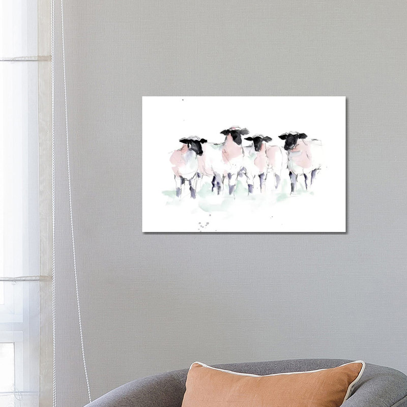 Minimalist Watercolour Sheep II 1 Piece Wrapped Canvas Painting, 66.04 cm H x 45.72 cm W
