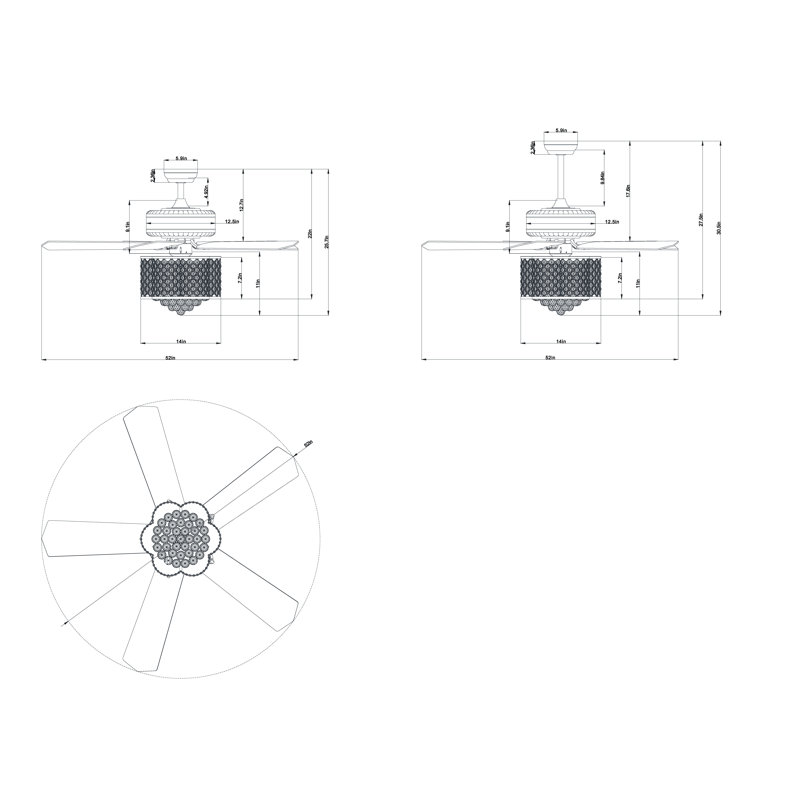 Colleton 52'' Ceiling Fan with Light Kit
