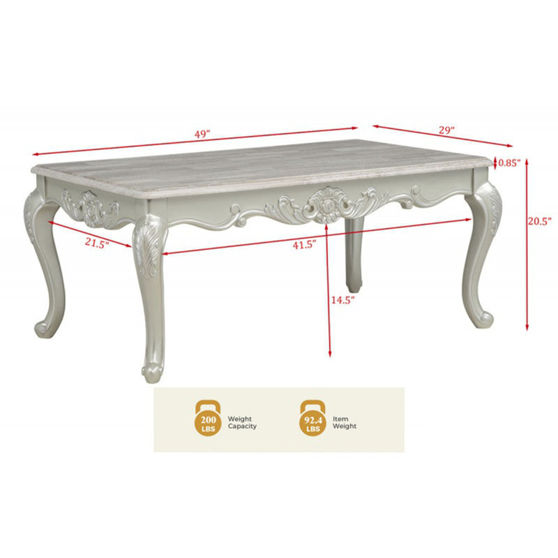 Table basse Traditional, Blanc antique