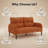47" Corduroy Loveseat, 500 lb Cap, Double Side Pockets, Solid Wood Frame,  Small-Space 2-Seat Sofa-883430303