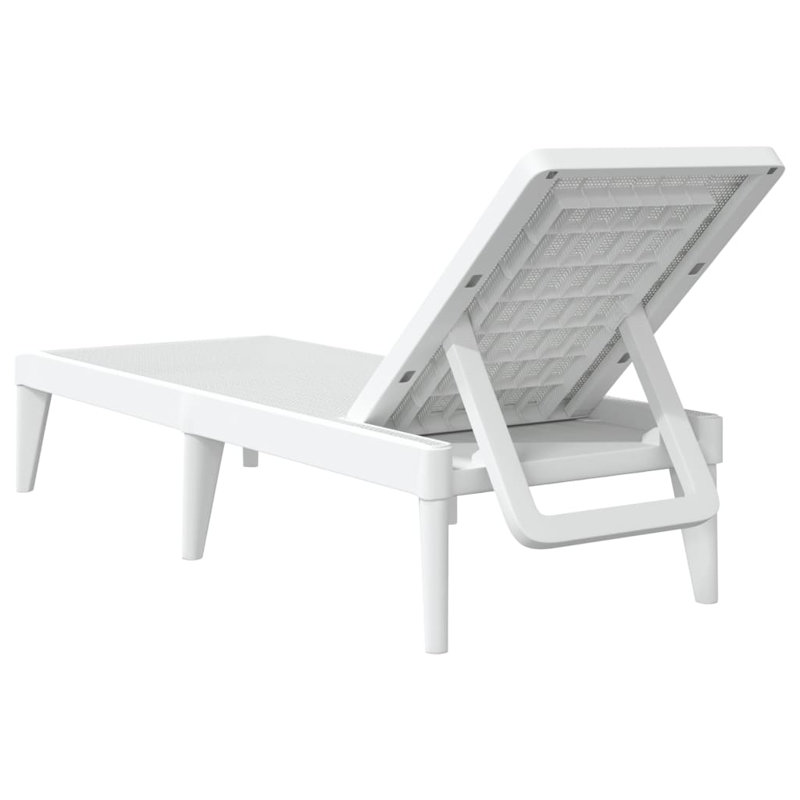 Mickleson 186cm Long Reclining Single Sun Lounger, White 