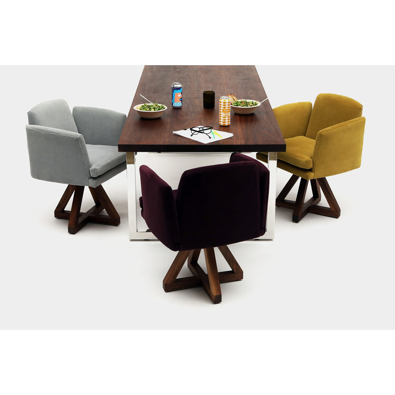 Allison Upholstered Arm Chair, Eggplant