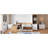 Full Size Platform Bed With 6 Drawers, Semi - Enclosed Pinewood Design, Side Shelves For Keeping Room Tidy, Desk Mobile Charging, Wardrobe Open Hanging And Closed Compartment Natural Frame, 4-1961313148