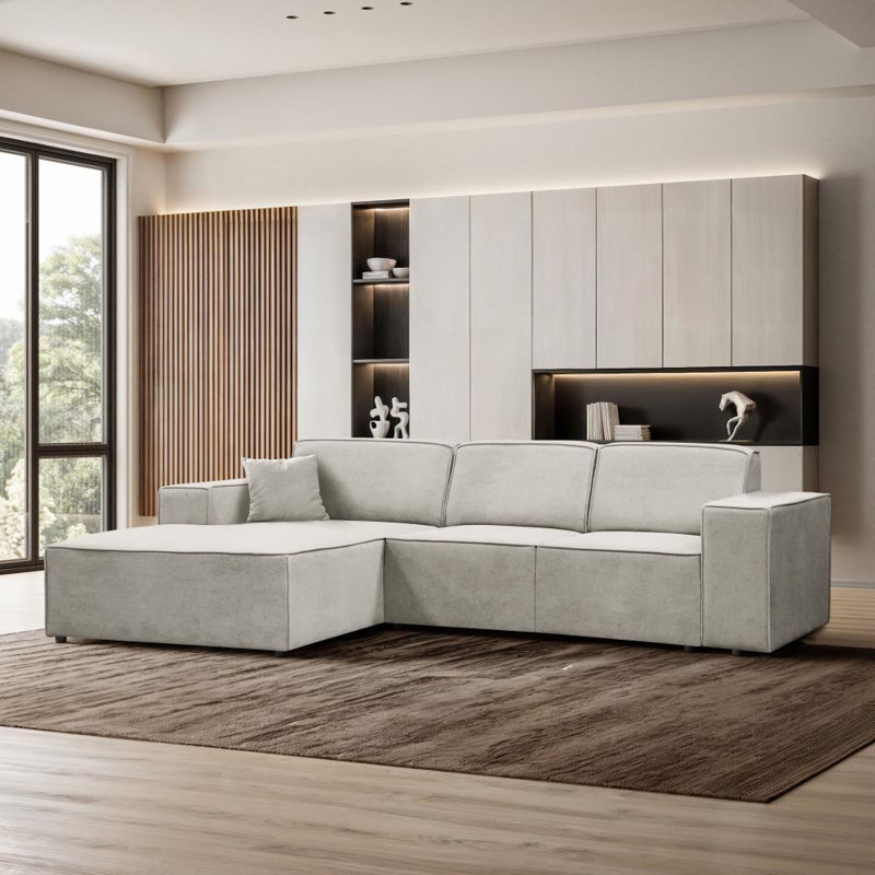 Avionna 4 Seater Sofa & Chaise, Beige, Left Hand Facing