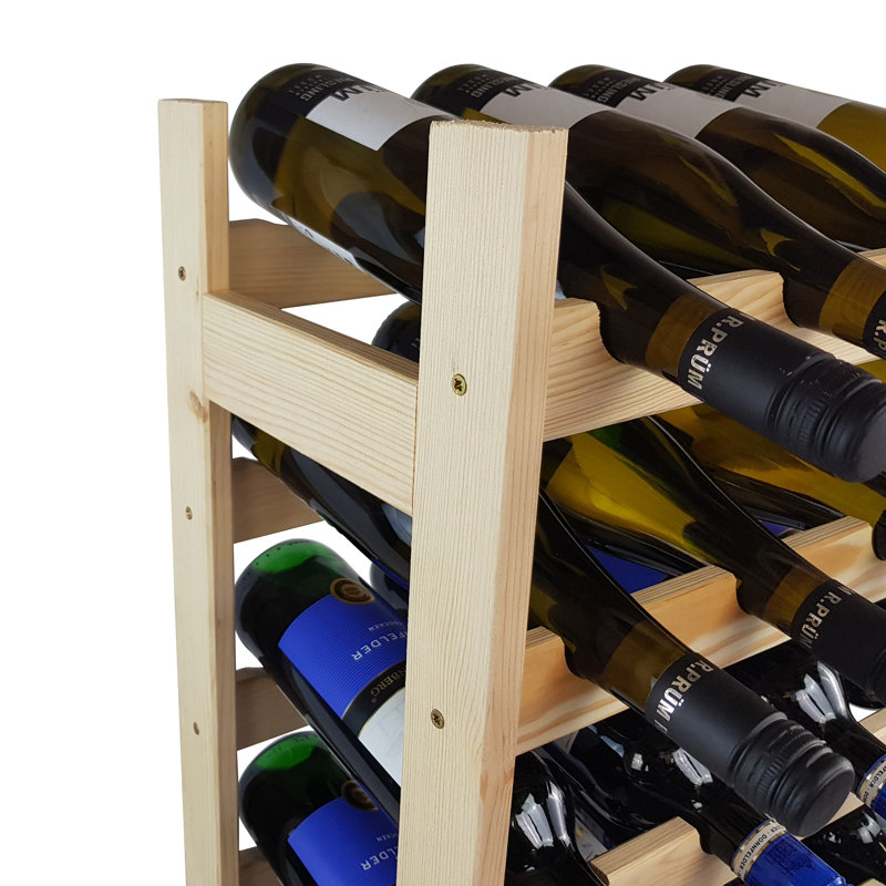 Janice Floor Wine Bottle Rack in Natural Brown