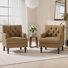 Fauteuil capitonné à pieds hauts avec garniture cloutée et coussin rembourré épais