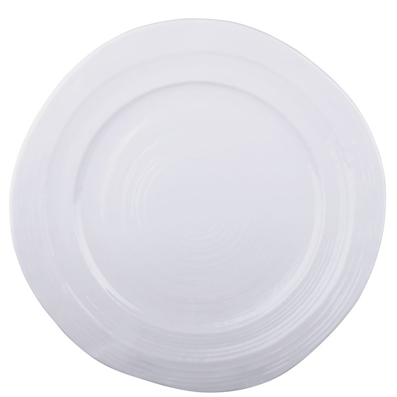 Della Terra Irregular 12" Melamine Dinner Plate, White
