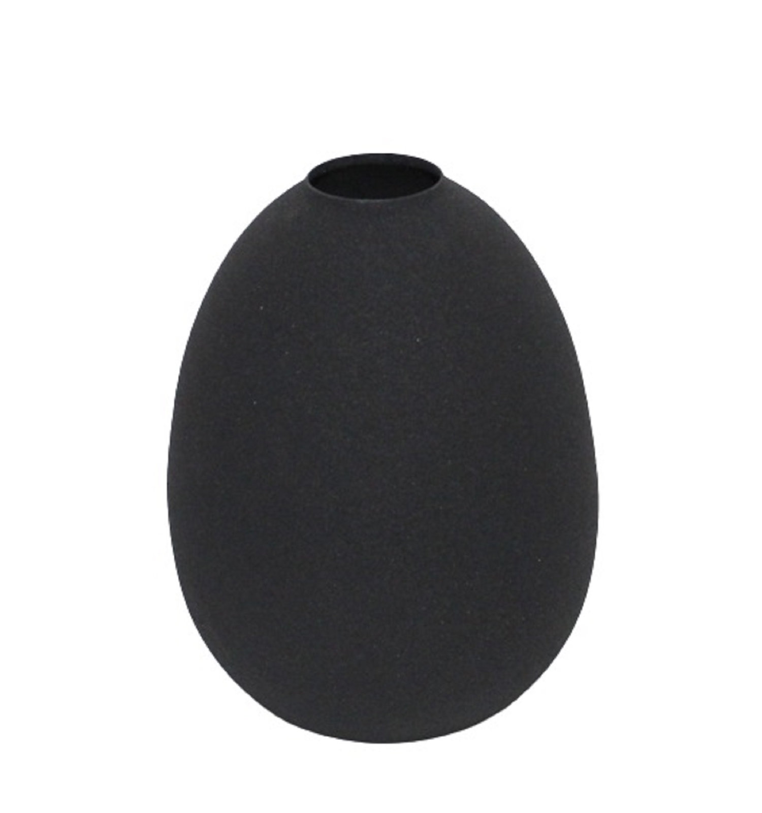 Jenny Aluminum Table Vase, 6.25" H x 5" W x 5" D, Black