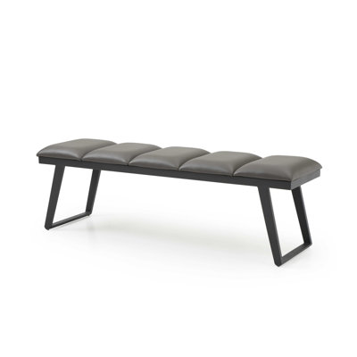 Dumfries 57" Light Upholstered Faux Leather Bench