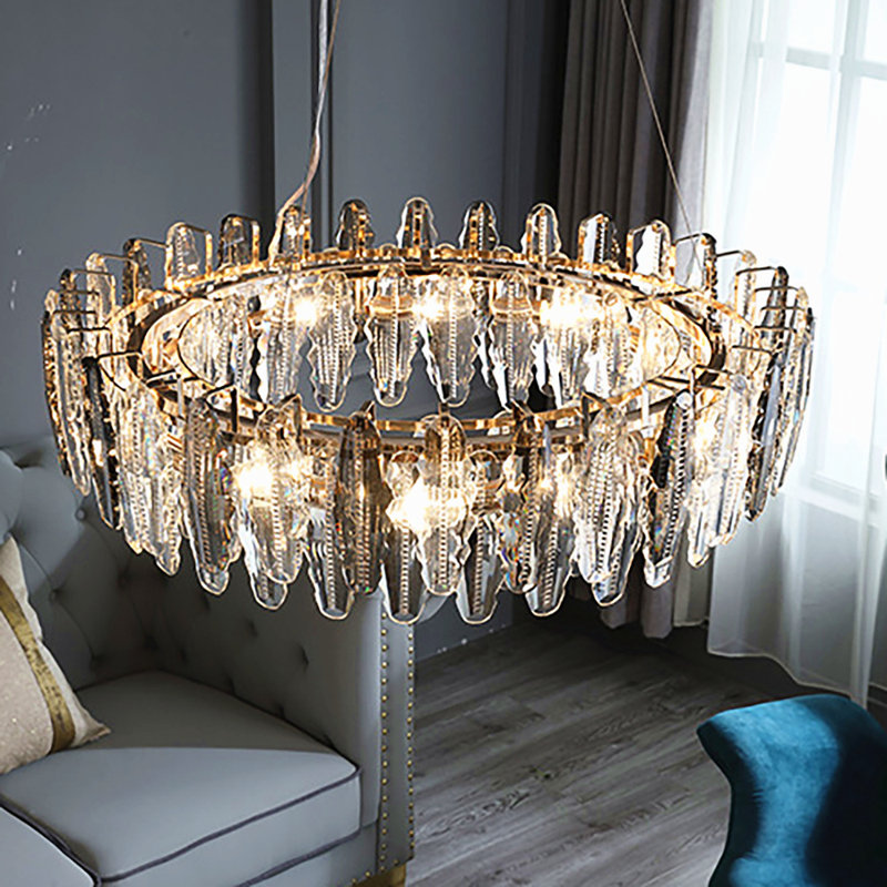 Reese 8 or 10-Light Crystal Chandelier, 25cm H x 80cm W x 80cm D