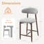 Upholstered Counter Stool with Solid Wood Frame-1163222353