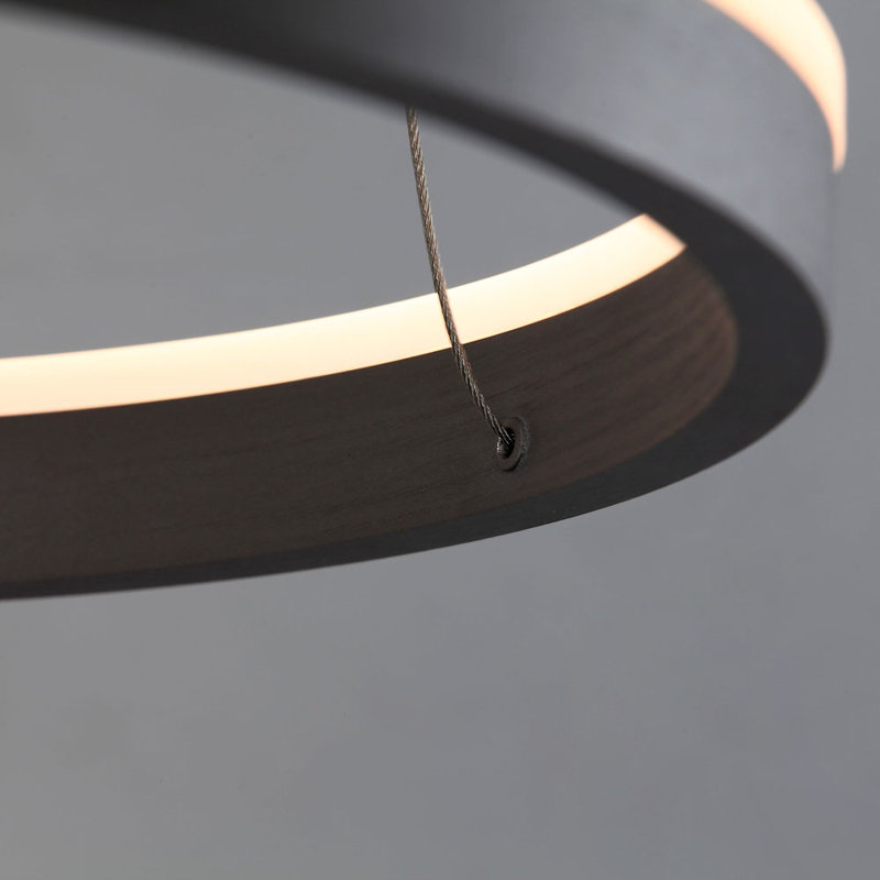 Ring 60 direct or indirect LED pendant lamp, Black, 230cm H x 33cm W x 33cm D