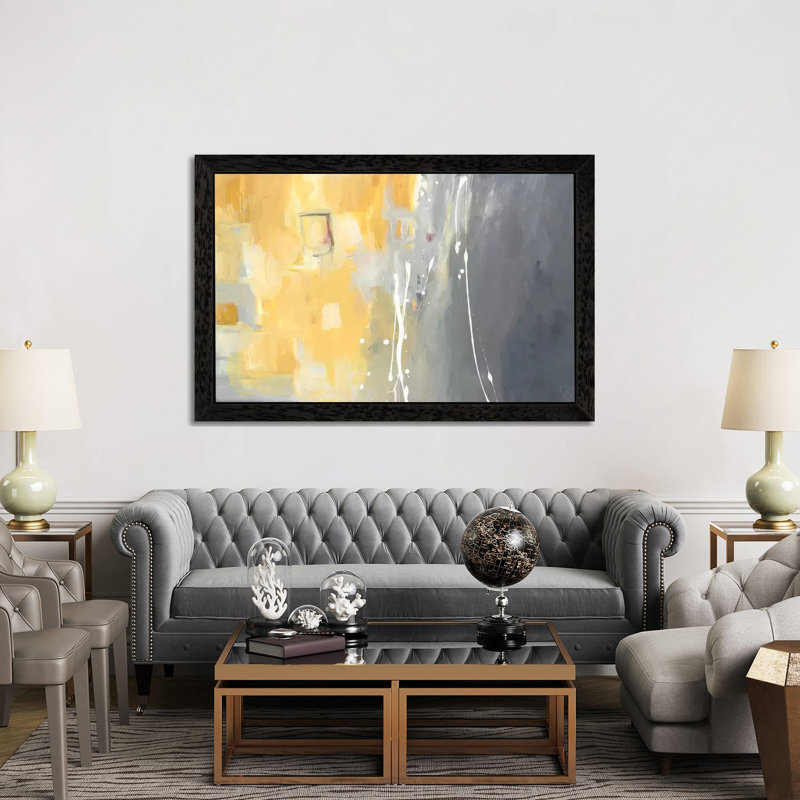 50 Shades by Julie Ahmad - Floater Frame Painting on Canvas, 66.04 cm H x 45.72 cm W, Black Framed