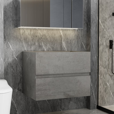 24" Wall mounted Bathroom Vanity Floating Cabinet Base Only, Sink Not Included