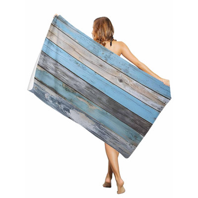 Serviette de plage rétro de style champêtre à rayures, grande taille, séchage rapide et absorbante, idéale pour la piscine, les voyages et la natation. Dimensions : 91 x 183 cm. Un sac en toile assorti à la serviette de plage vous sera offert.