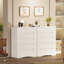 Commode moderne à 6 tiroirs avec poignées encastrées de 43,7 po Masad pour chambre à coucher, vestibule ou salon-2065880359