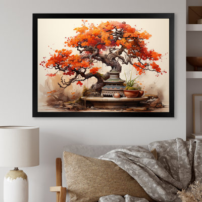 «Autumnal Bonsai Charm I», art mural arbre bonsaï