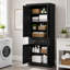 Armoire de cuisine 72 po avec 4 tiroirs, salle à manger - noir-88982971