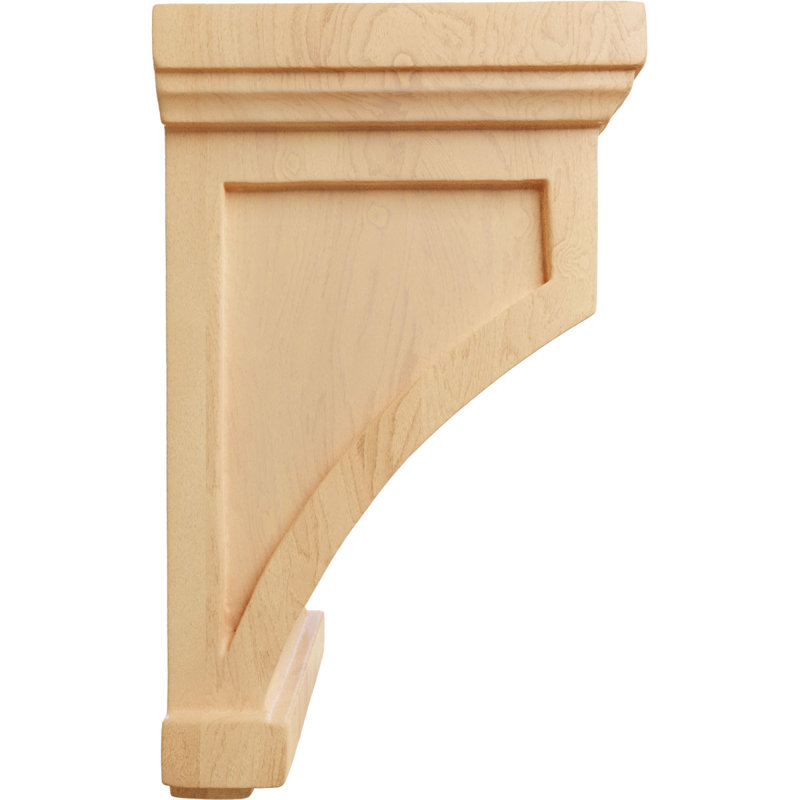 10" Fluted Red Oak Wood Corbel