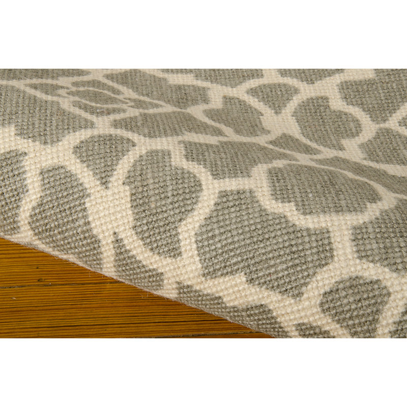 Tapis sauge foncé Noosa «Lovely Lattice», Rectangle 5 pi x 7 pi