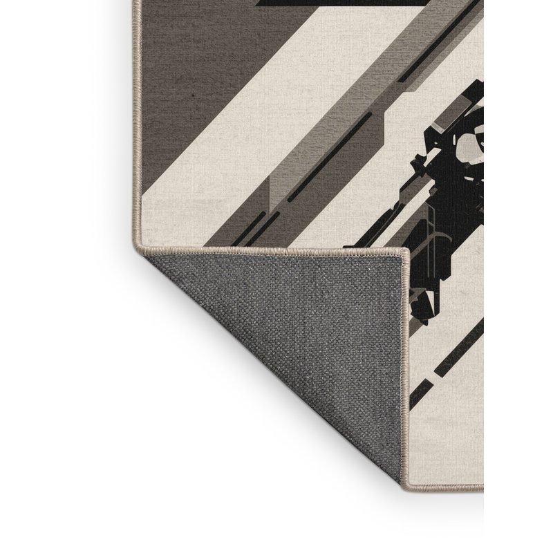 Tapis beige moelleux et moelleux Ephialtes, 5 x 7