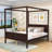 Wood Canopy Platform Bed-534843671
