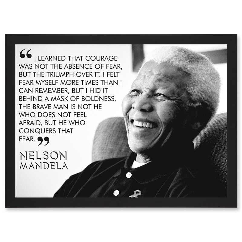 Nelson Mandela Quote I Learned That Courage Typography - Single Picture Frame Art Prints