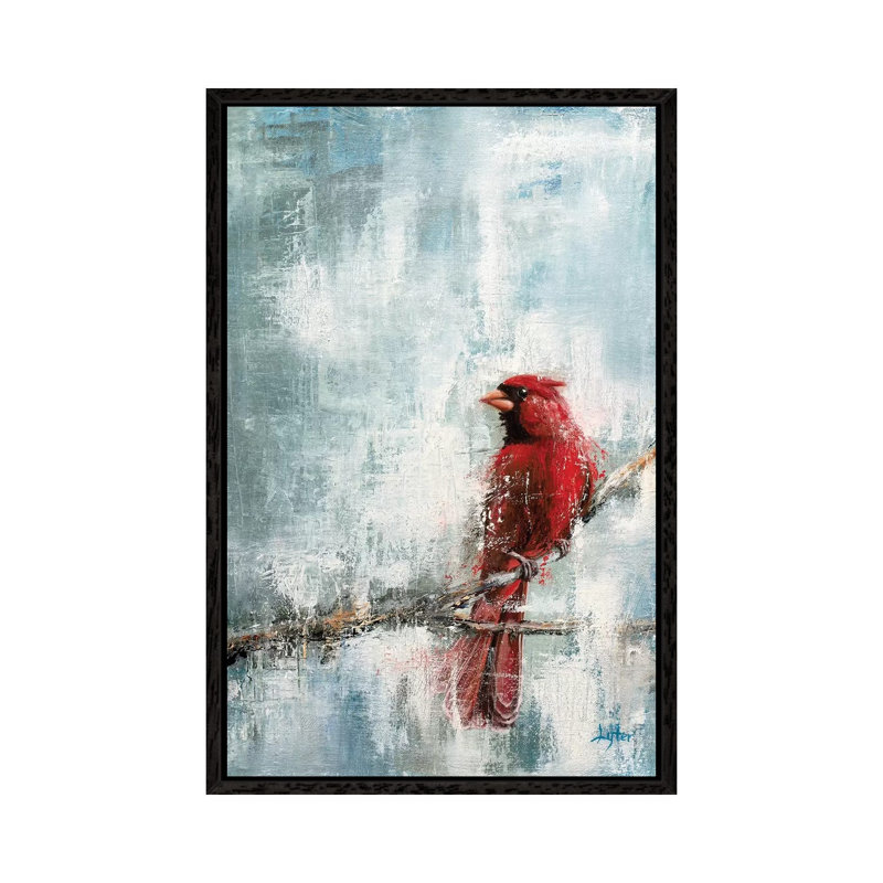 Wintry Red by Christopher Lyter - Print on Canvas, 66.04 cm H x 45.72 cm W, Black Framed