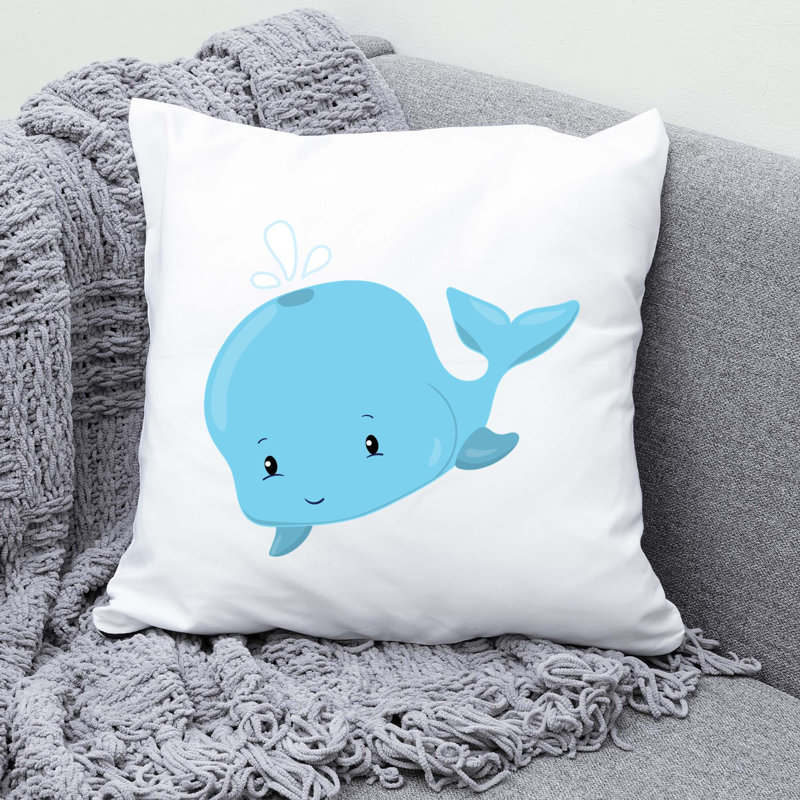 Nautical Sea Life_371 - Coussin décoratif en polyester, H 14 po x l 14 po