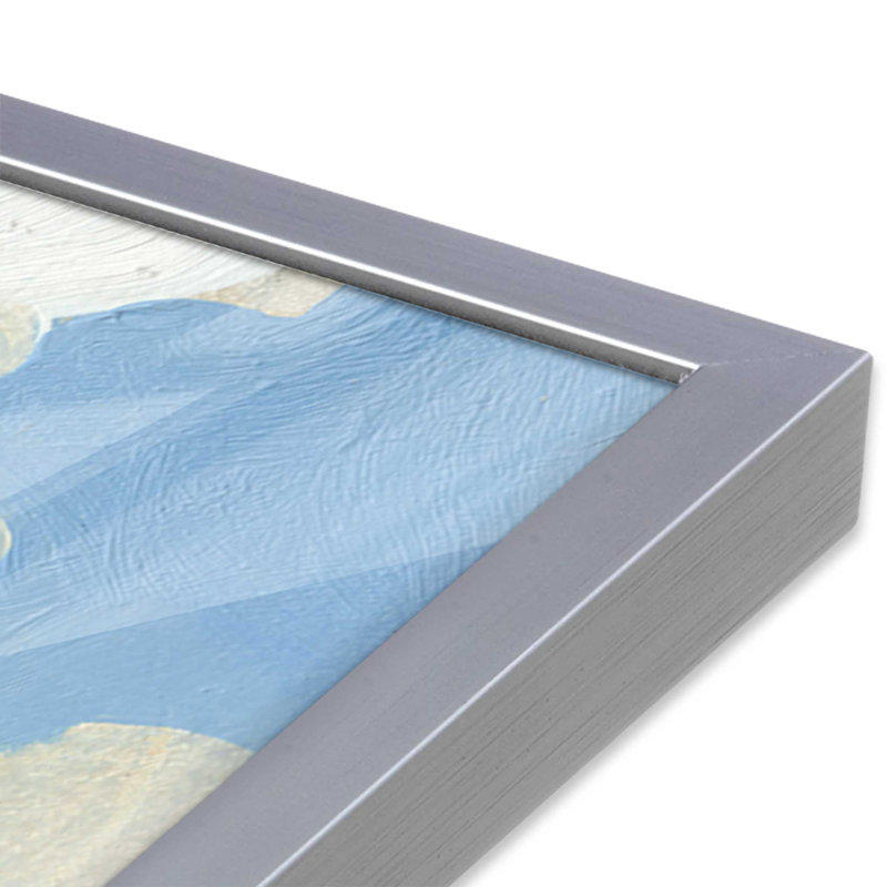Calmez les nuages dans la brise II, H 11,25 po x l 9,25 po, Encadrement ouvert, chrome poli