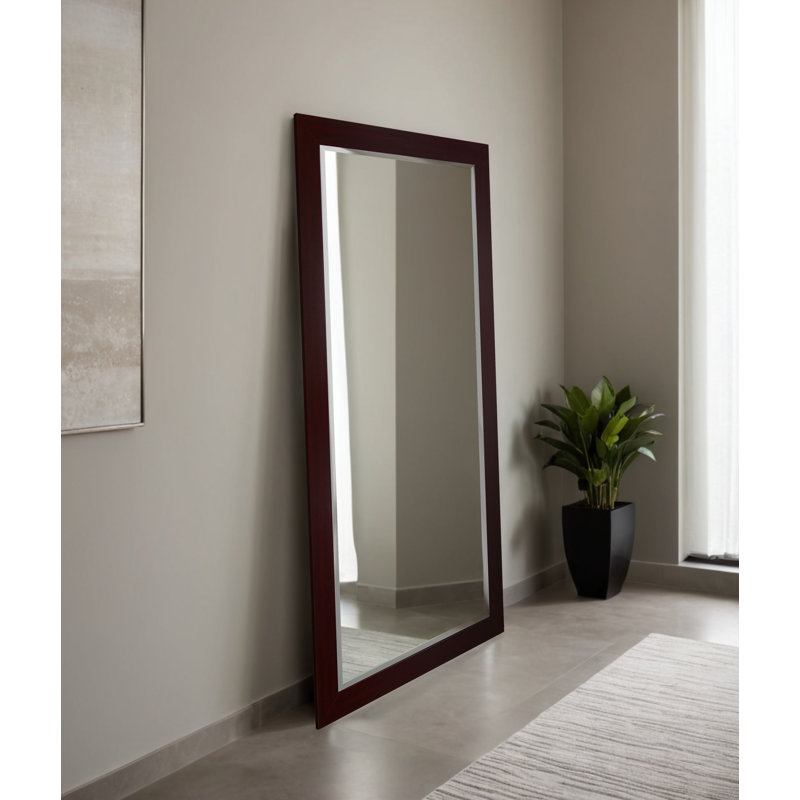Miroir biseauté pleine longueur, Acajou foncé