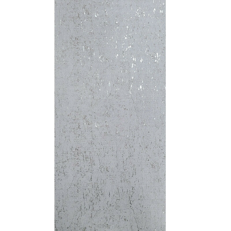 Papier peint simili-liège gris industriel, blanc cassé, argent, métallique, texturé, 3D