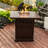28IN Square Fire Pit Table Propane Fire Table With Stainless Steel Lid