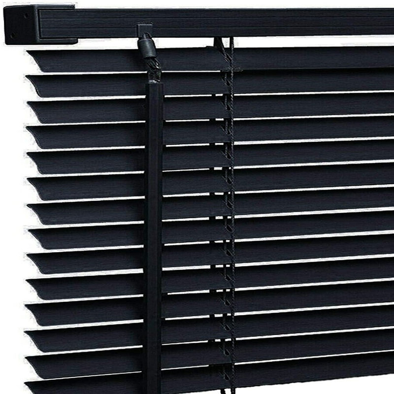 Premium PVC & Aluminium Venetian Window Blinds – Easy Fit, Light Control & Privacy for Home & Office, Black