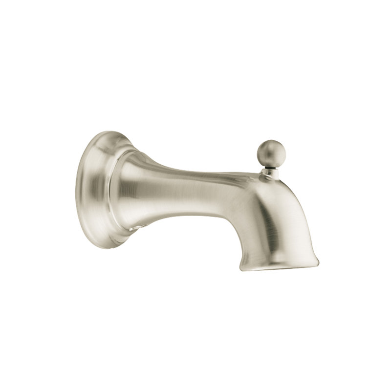 Garniture de robinet de baignoire murale à poignée simple avec inverseur Waterhill, Nickel brossé